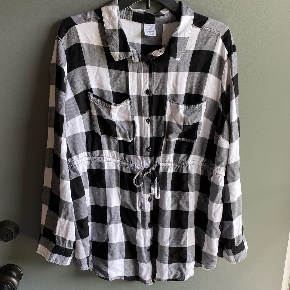 Plaid Maternity Blouse